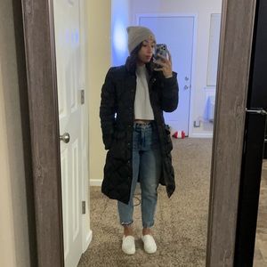 North face midi black puffer coat